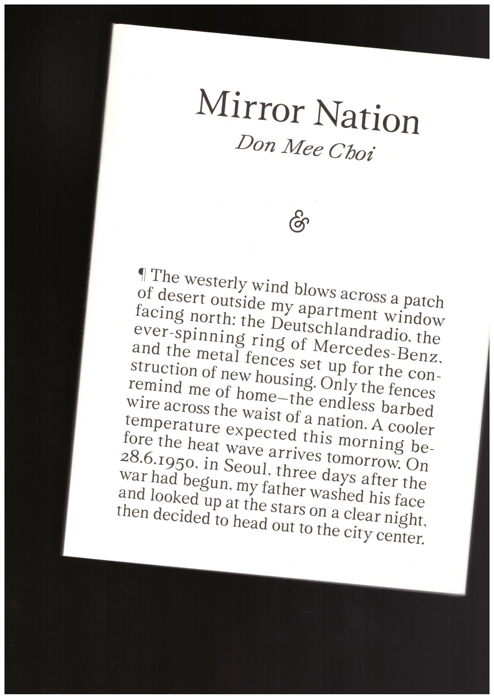 CHOI, Don Mee - Mirror Nation